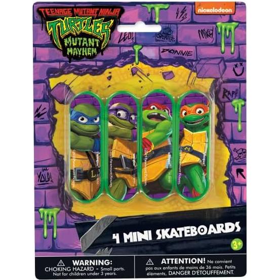 Paquete Fiesta Cumpleaños TMNT Tortugas Ninja - 8 Bolsas, Patinetas, Pegatinas