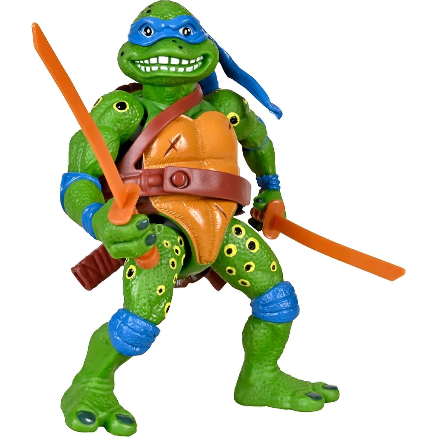 Figura TMNT Leonardo 1991 Película 10.16cm con Armas