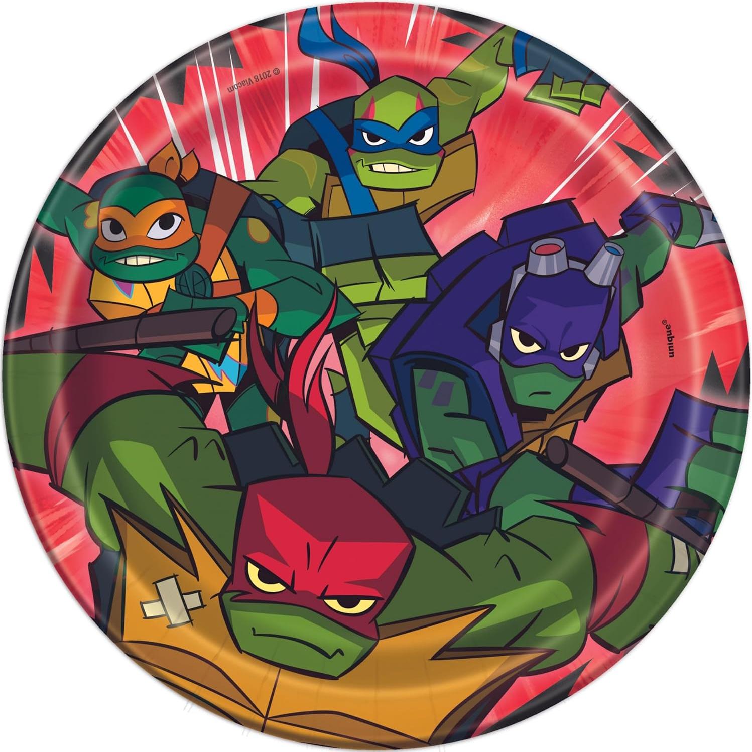 Platos de Papel Redondos Tortugas Ninja 7" (17.78 cm) - 8 Pcs