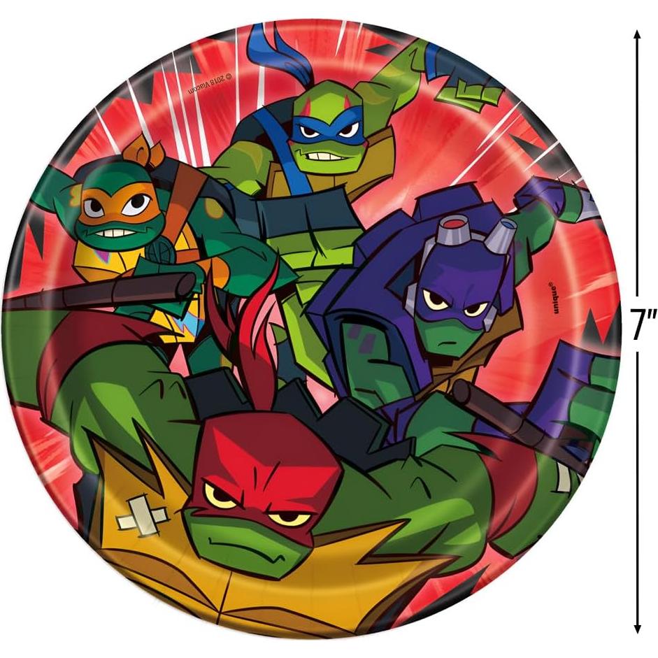 Platos de Papel Redondos Tortugas Ninja 7" (17.78 cm) - 8 Pcs