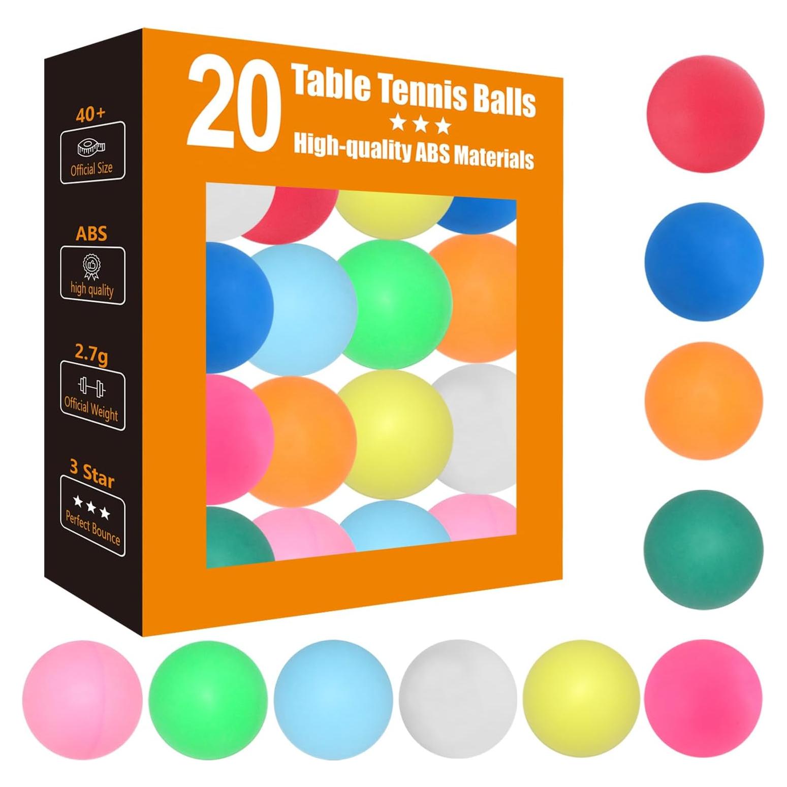 Pelotas de Ping Pong Meizhouer 20 Piezas 3 Estrellas 40mm