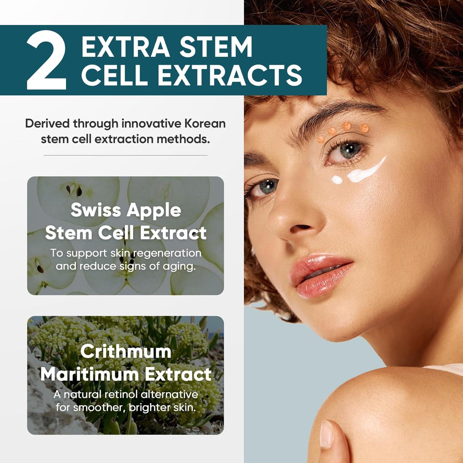 Elvira Dual Eye Cream for Dark Circles, Puffiness, Eye Bags, Wrinkles, Anti-Aging, Tightening, and Moisturizing with Advanced Retinol, Five-Peptide Complex, and Stem Cell Extracts – 0.68 OZ