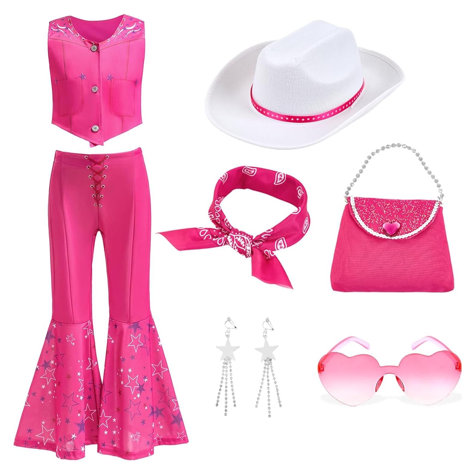 Disfraz de Vaquera para Niñas Rosa Intenso 7-8 Años