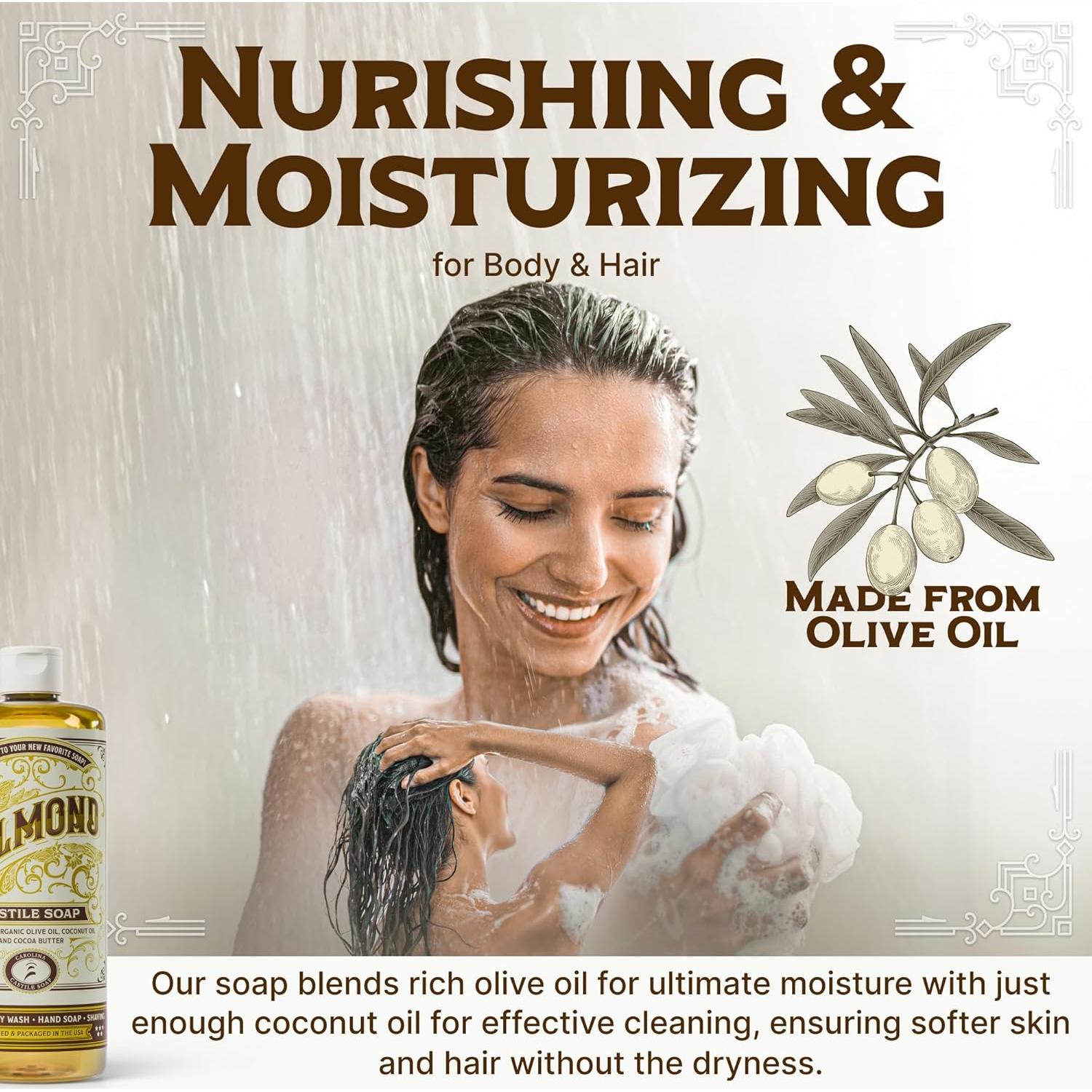 Jabón de Castilla Carolina Almendra 946 ml - Orgánico y Suave