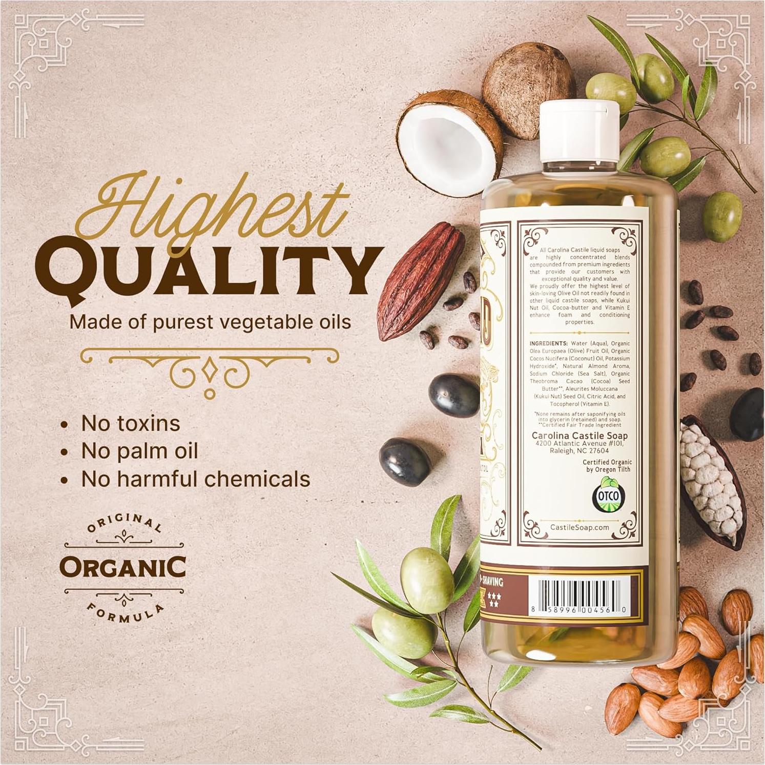 Jabón de Castilla Carolina Almendra 946 ml - Orgánico y Suave