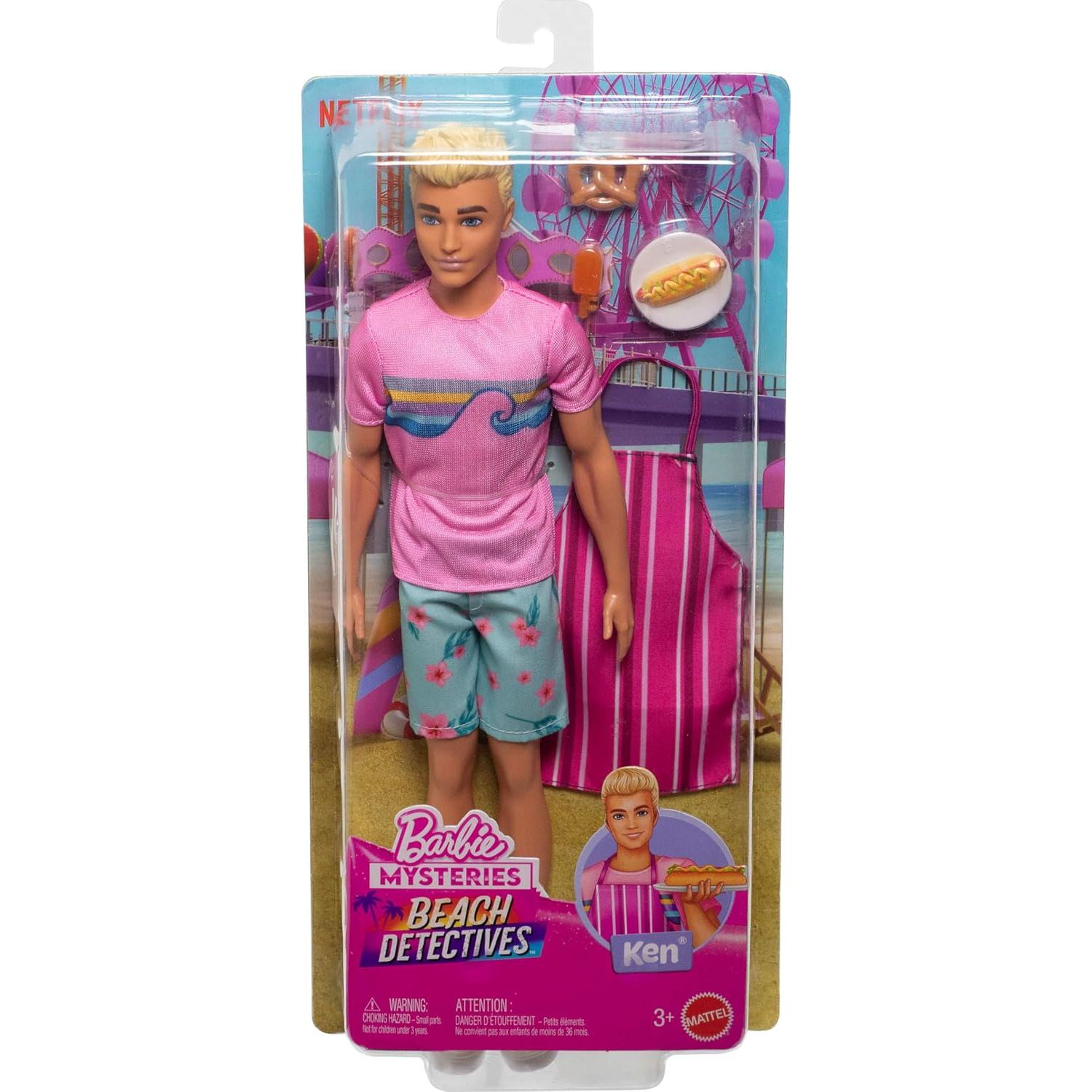 Muñeco Ken Barbie Misterios: Detectives de Playa con Accesorios