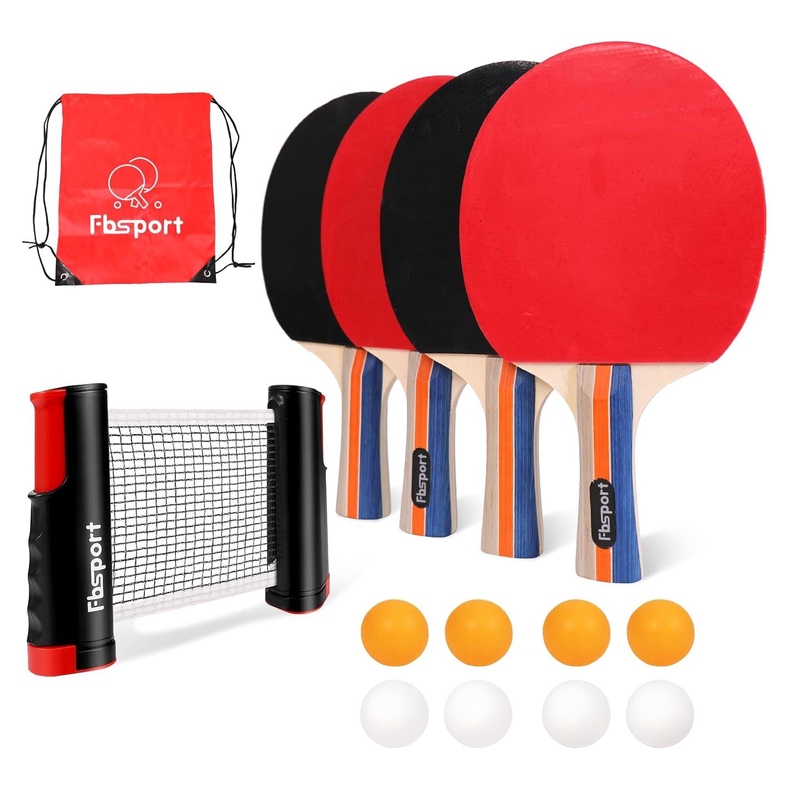 Set de Palas de Ping Pong FBSPORT con Red y 8 Pelotas