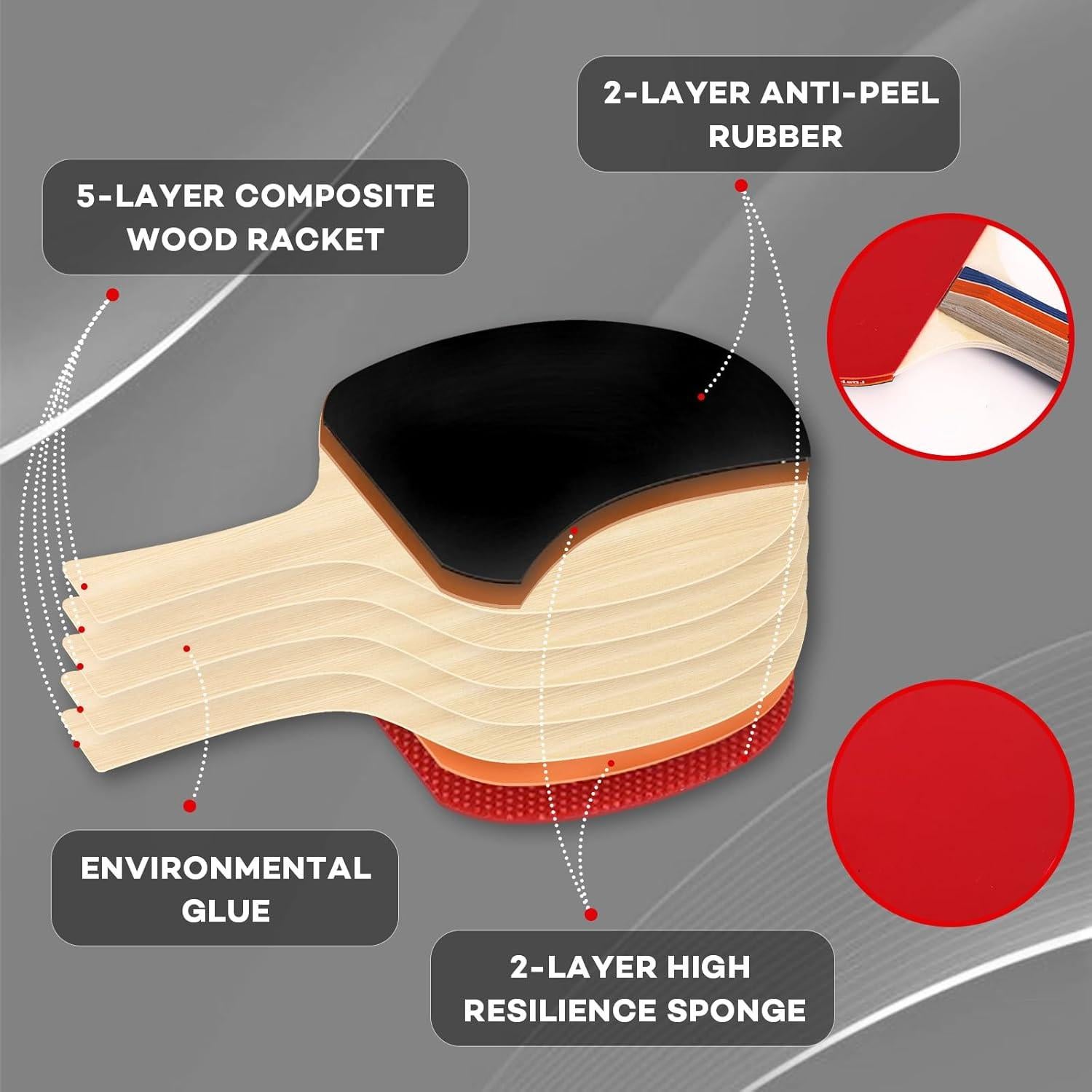 Set de Palas de Ping Pong FBSPORT con Red y 8 Pelotas