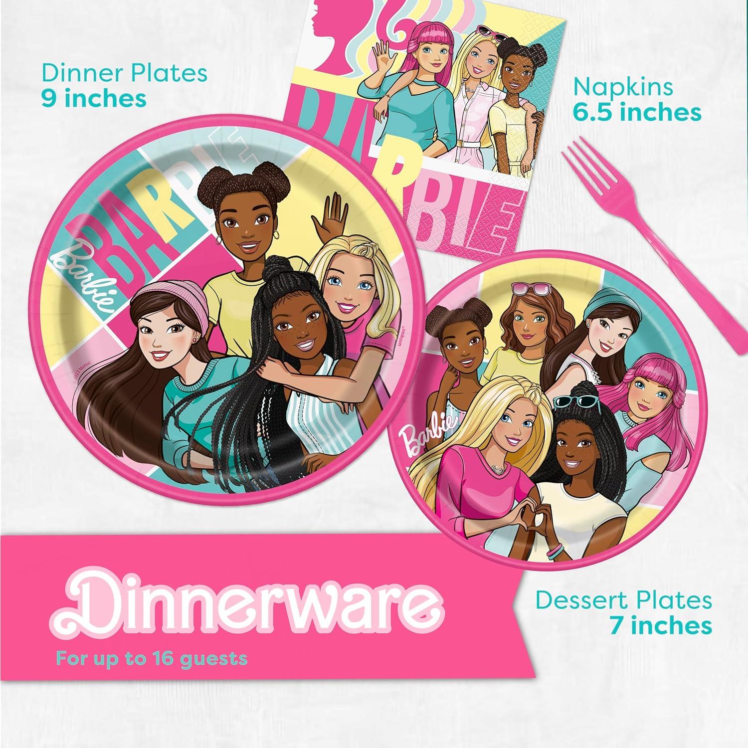 Kit de Decoraciones de Cumpleaños Barbie para 16 Invitados