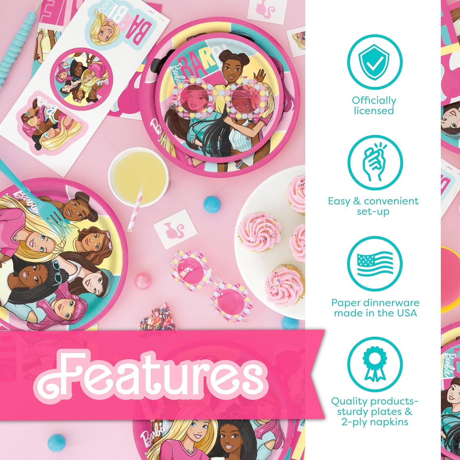 Kit de Decoraciones de Cumpleaños Barbie para 16 Invitados