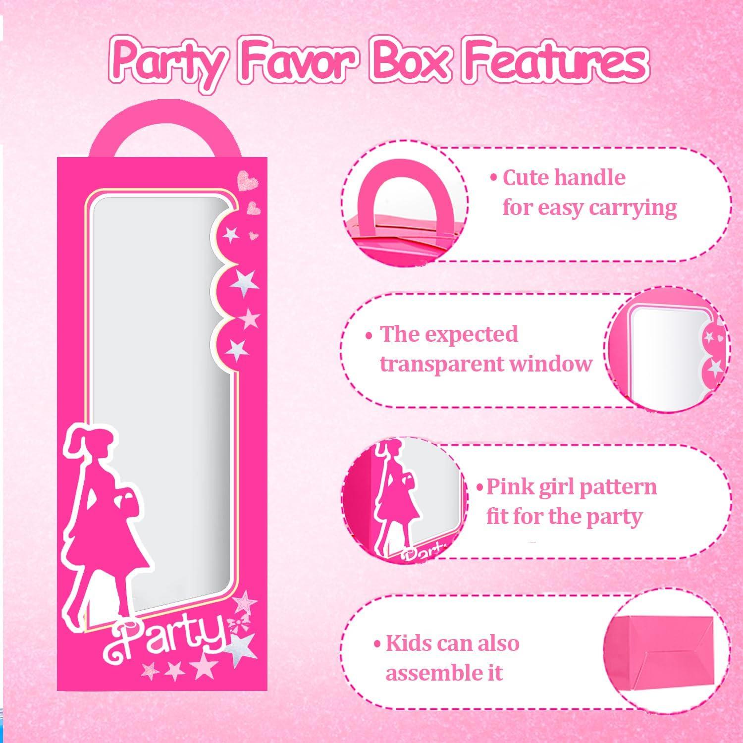 Cajas de Favor de Fiesta Rosa Fucsia XIAMOOR - 12 Unidades