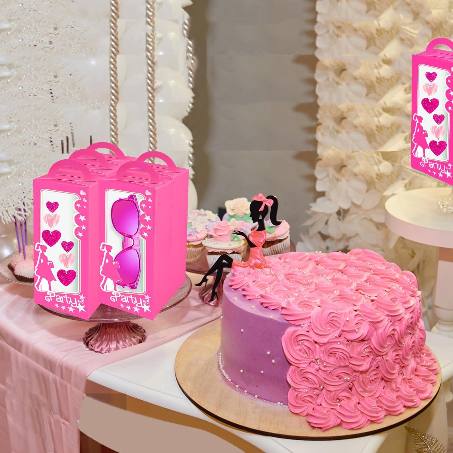 Cajas de Favor de Fiesta Rosa Fucsia XIAMOOR - 12 Unidades