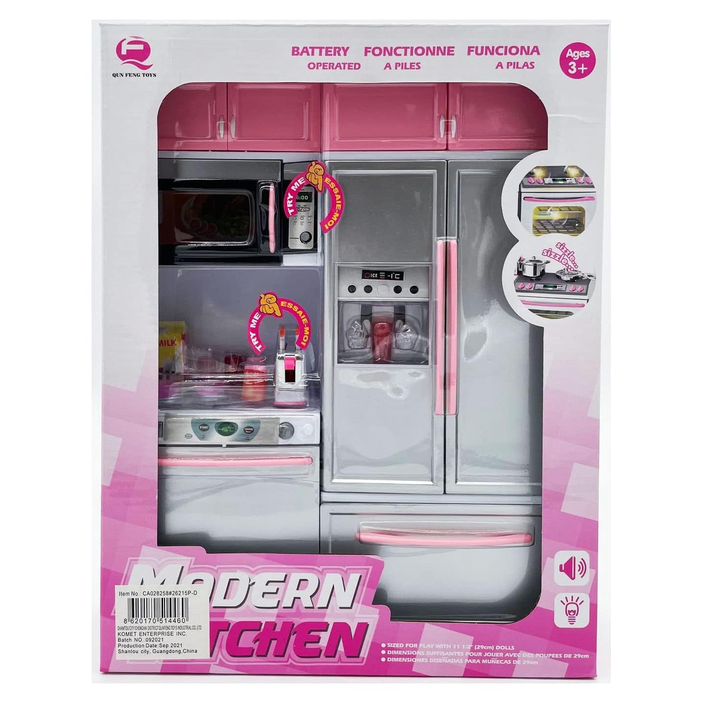Conjunto de Juguete de Cocina Rosa RBN con Accesorios y Luces
