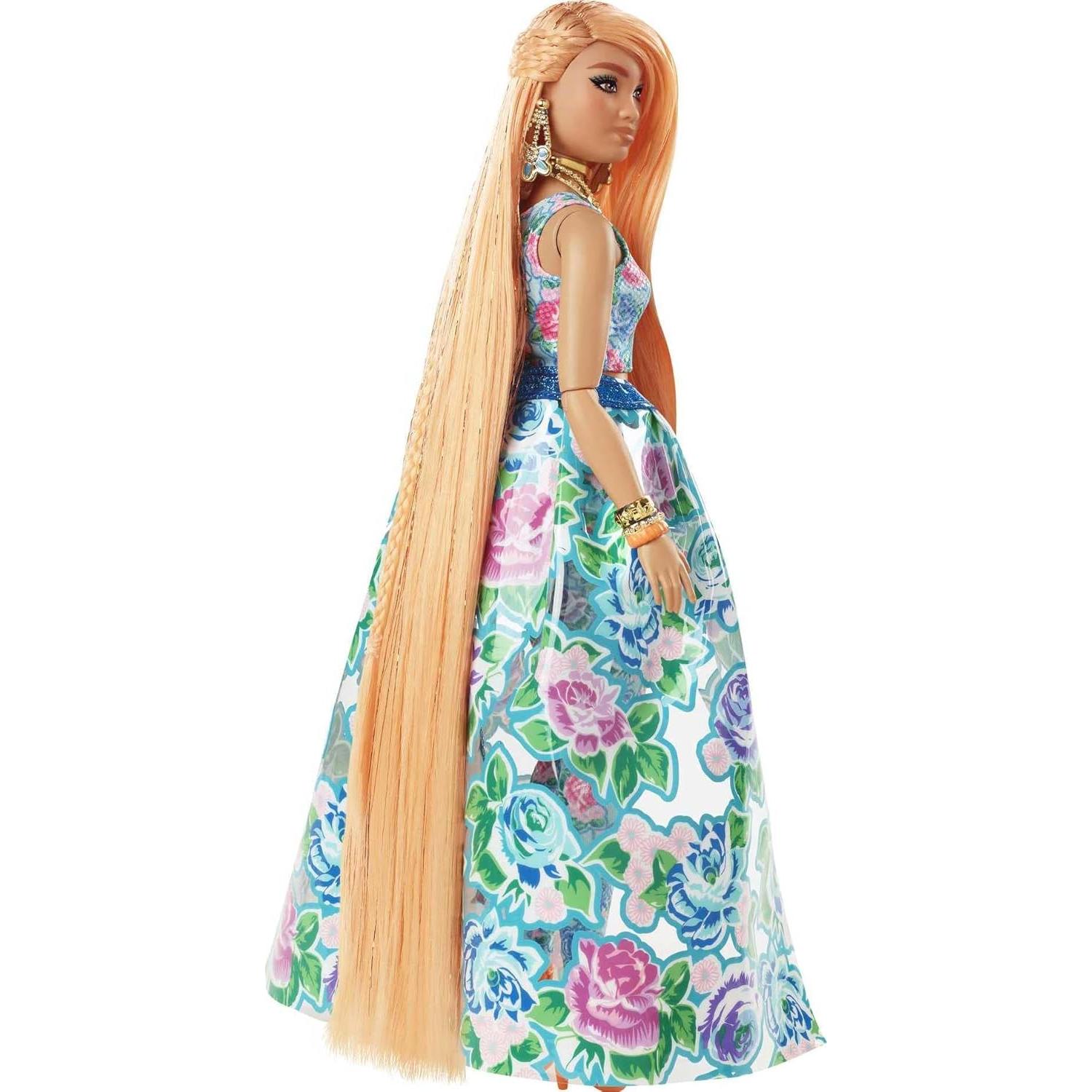 Muñeca Barbie Extra Fancy con Vestido Floral y Gatito - Mattel