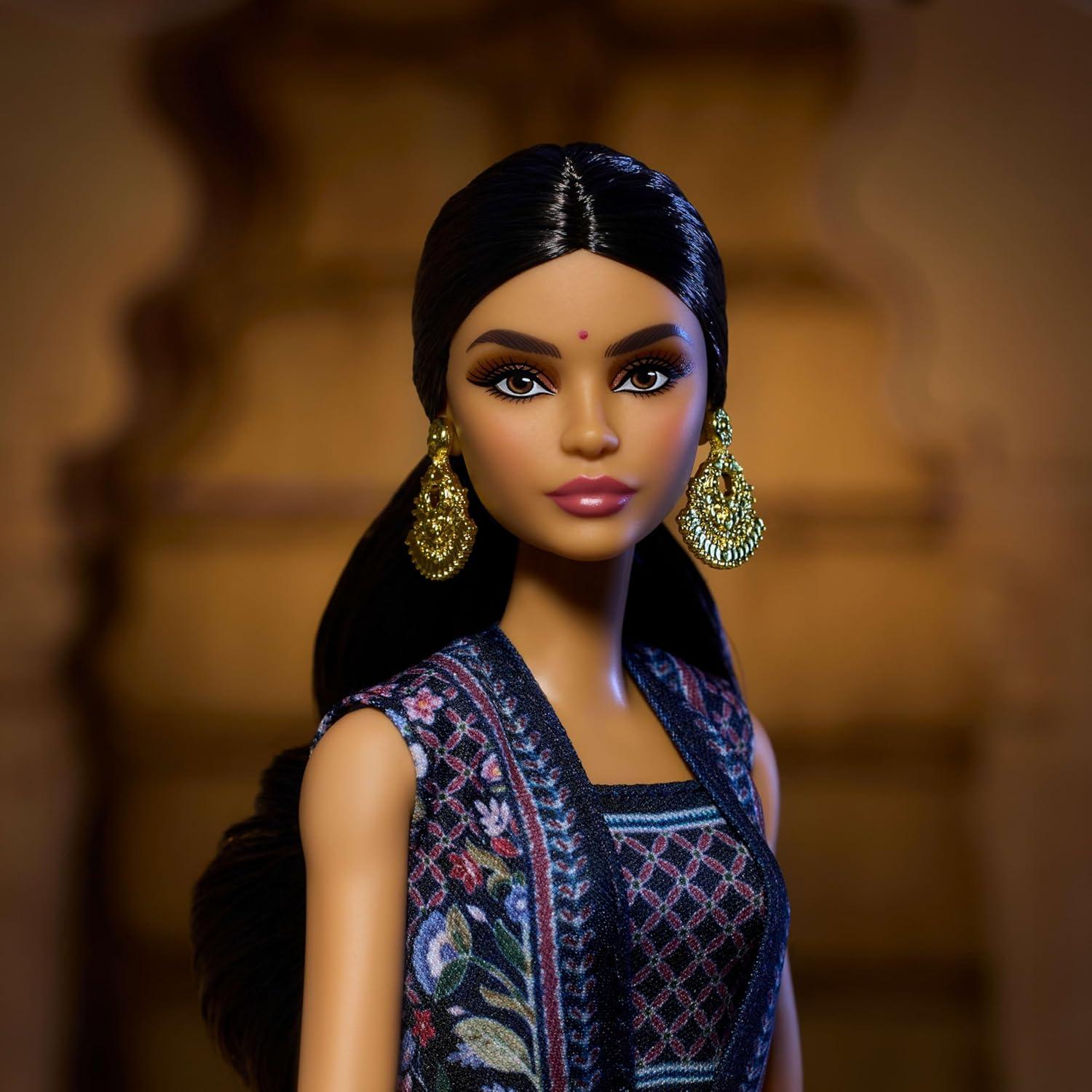 Muñeca Barbie Diwali Anita Dongre con Soporte y Certificado
