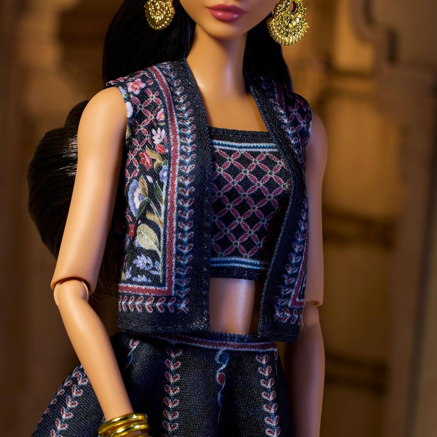Muñeca Barbie Diwali Anita Dongre con Soporte y Certificado