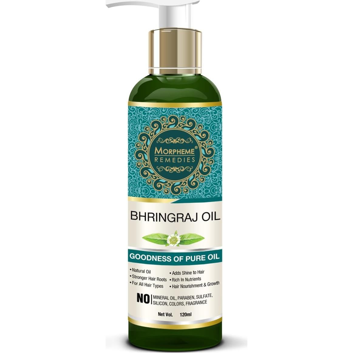 Aceite de Bhringraj Puro Morpheme Remedies 120ml - Crecimiento Cabello