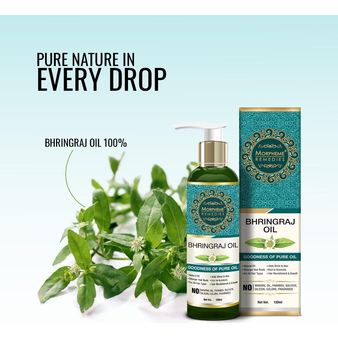 Aceite de Bhringraj Puro Morpheme Remedies 120ml - Crecimiento Cabello