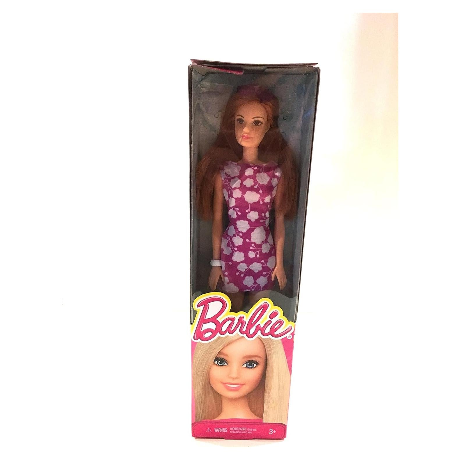 Muñeca Barbie con cabello rojo y vestido lila - Mat DMP25