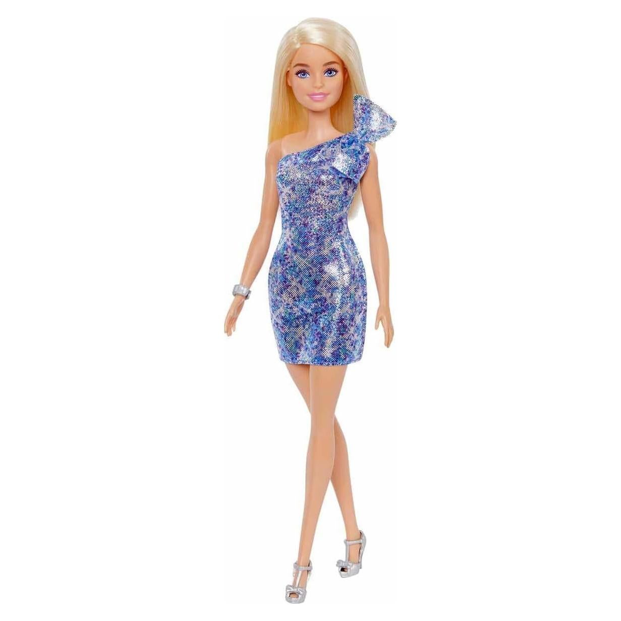 Muñeca Barbie Brillante Mattel 2021 - Vestido Azul Moderno