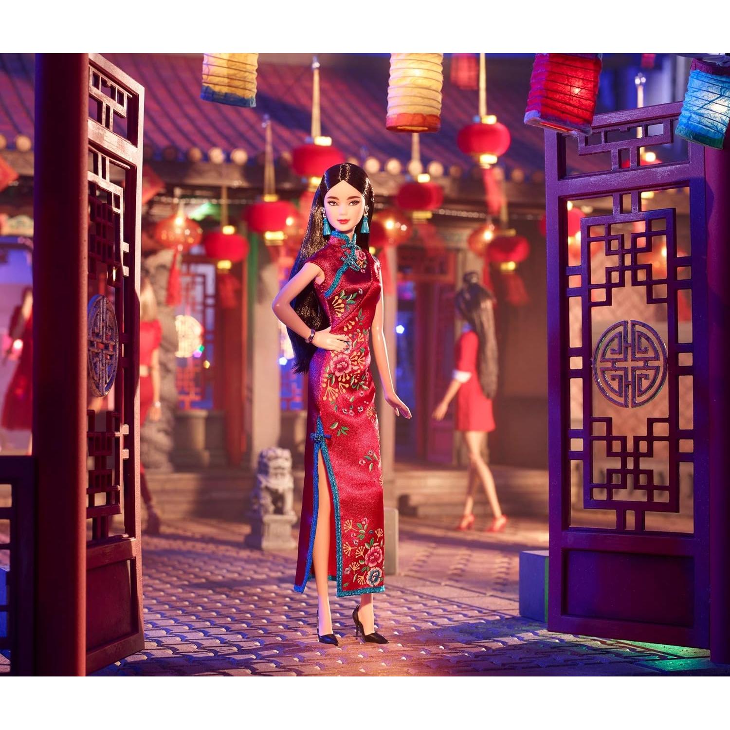 Muñeca Barbie Año Nuevo Lunar 30.48 cm Cheongsam Rojo