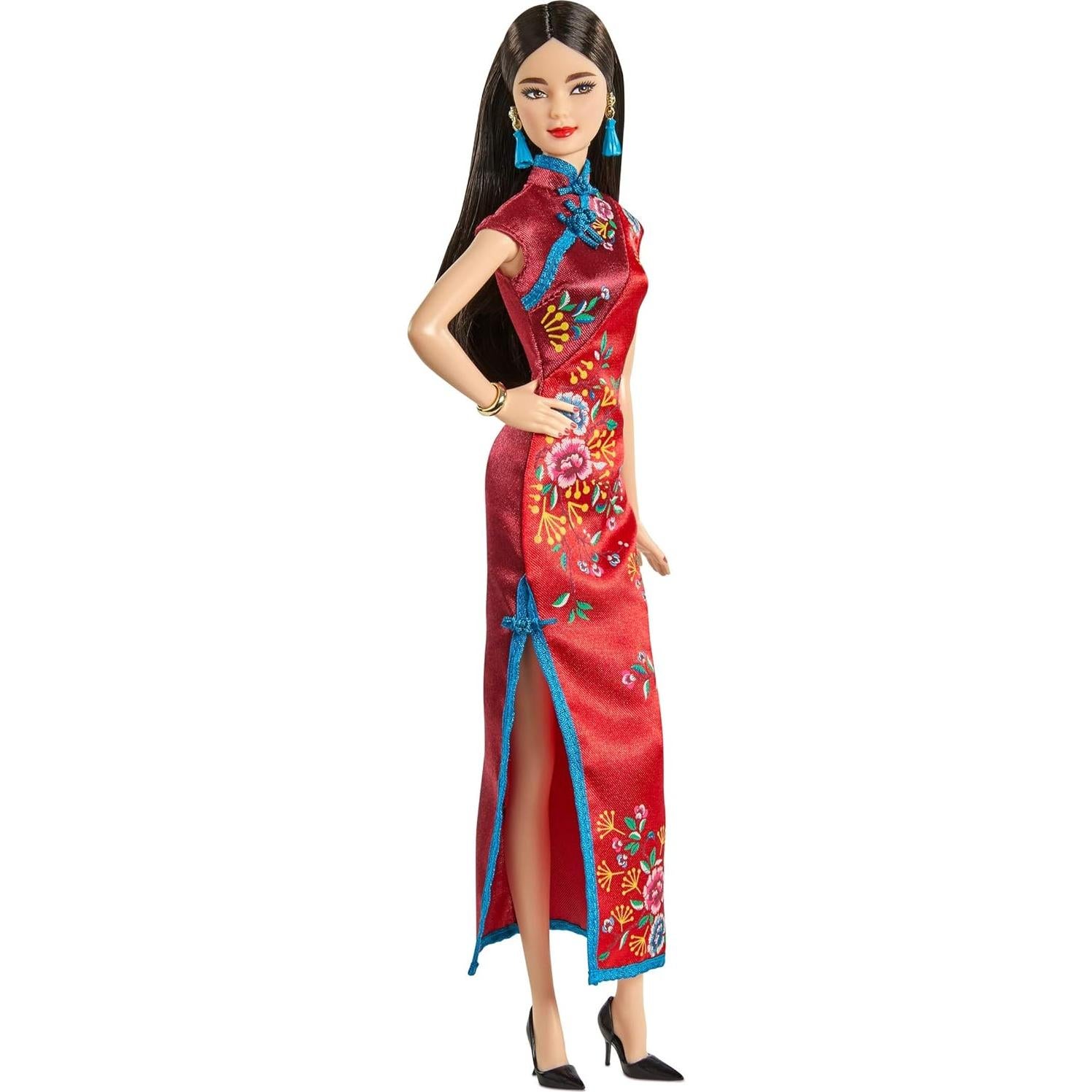 Muñeca Barbie Año Nuevo Lunar 30.48 cm Cheongsam Rojo