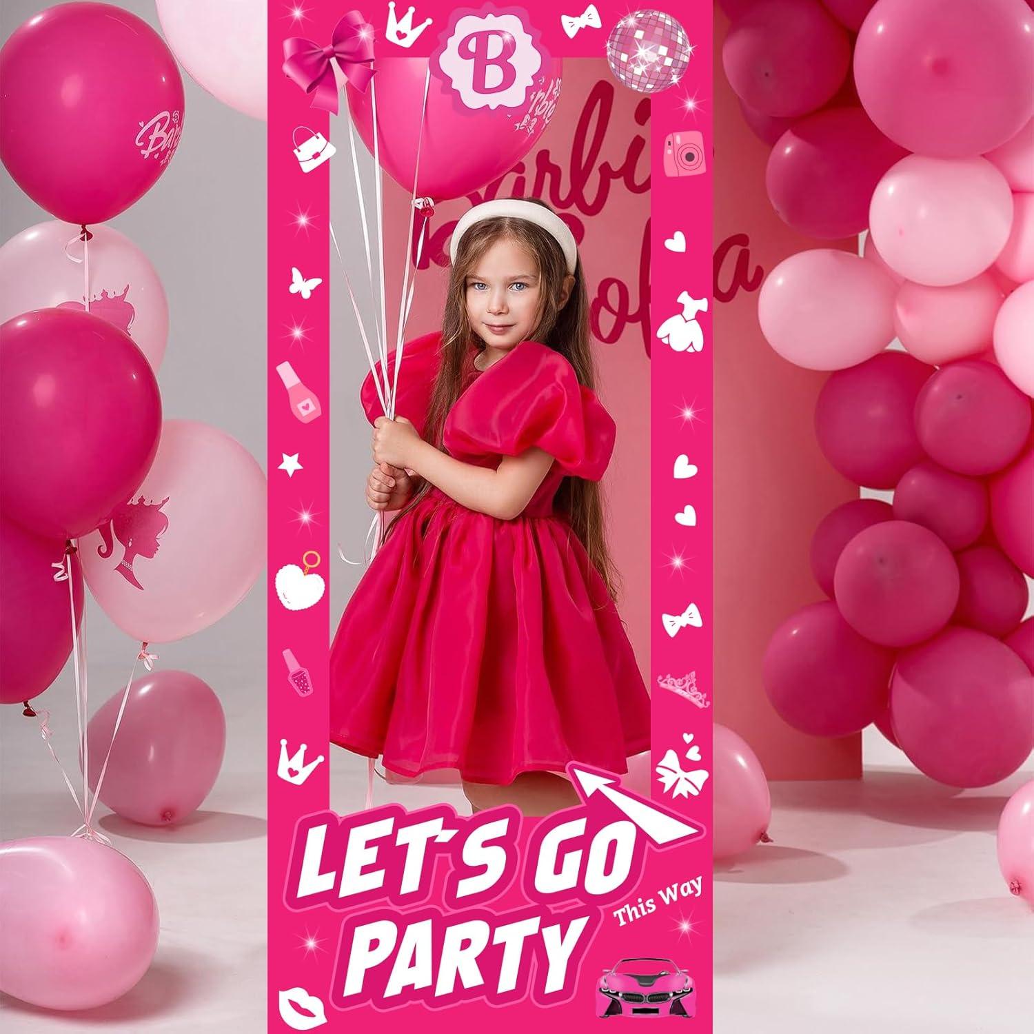 Muñeca de Cartón Rosa Fuerte 1.4m para Fiestas de Cumpleaños