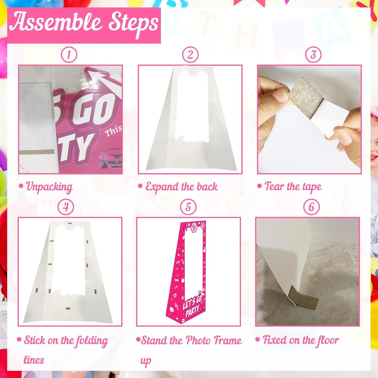 Muñeca de Cartón Rosa Fuerte 1.4m para Fiestas de Cumpleaños