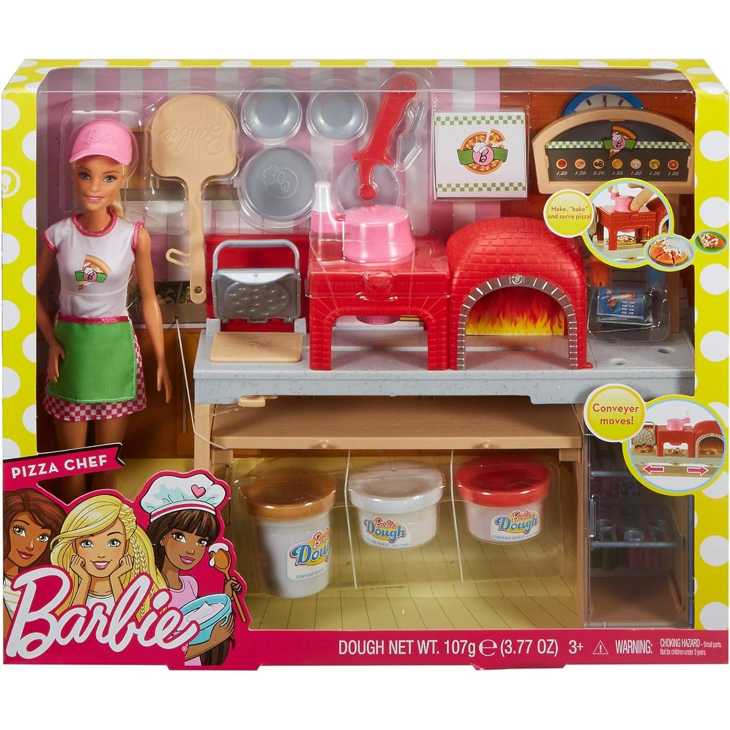 Juego de Muñeca Chef de Pizza Barbie con Horno y Accesorios