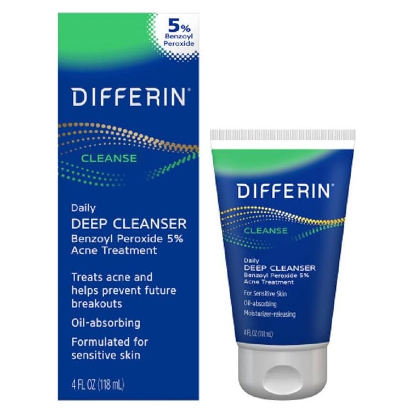 Limpiador Facial Differin 118 ml con 5% Peróxido de Benzoilo
