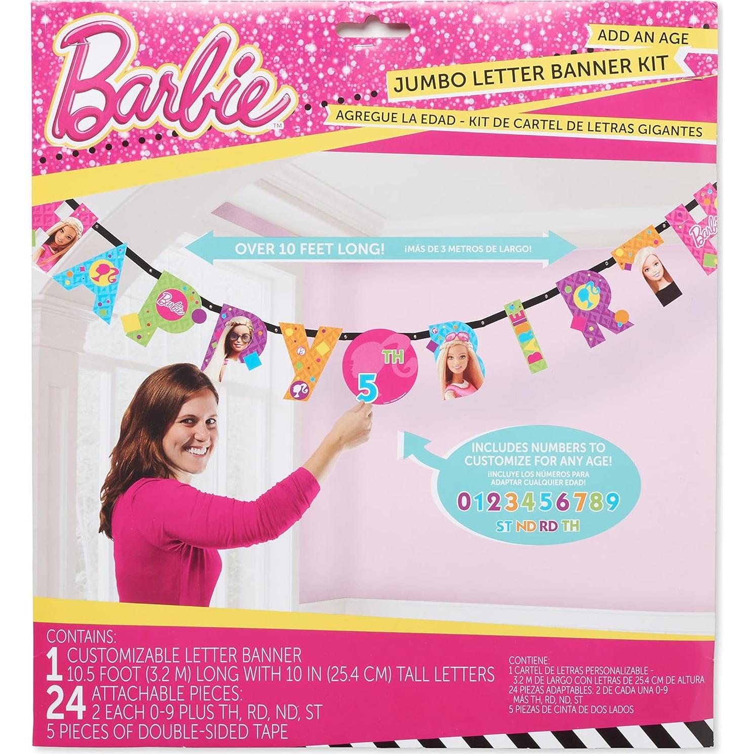 Pancarta de Fiesta Barbie American Greetings 3.25m Personalizable