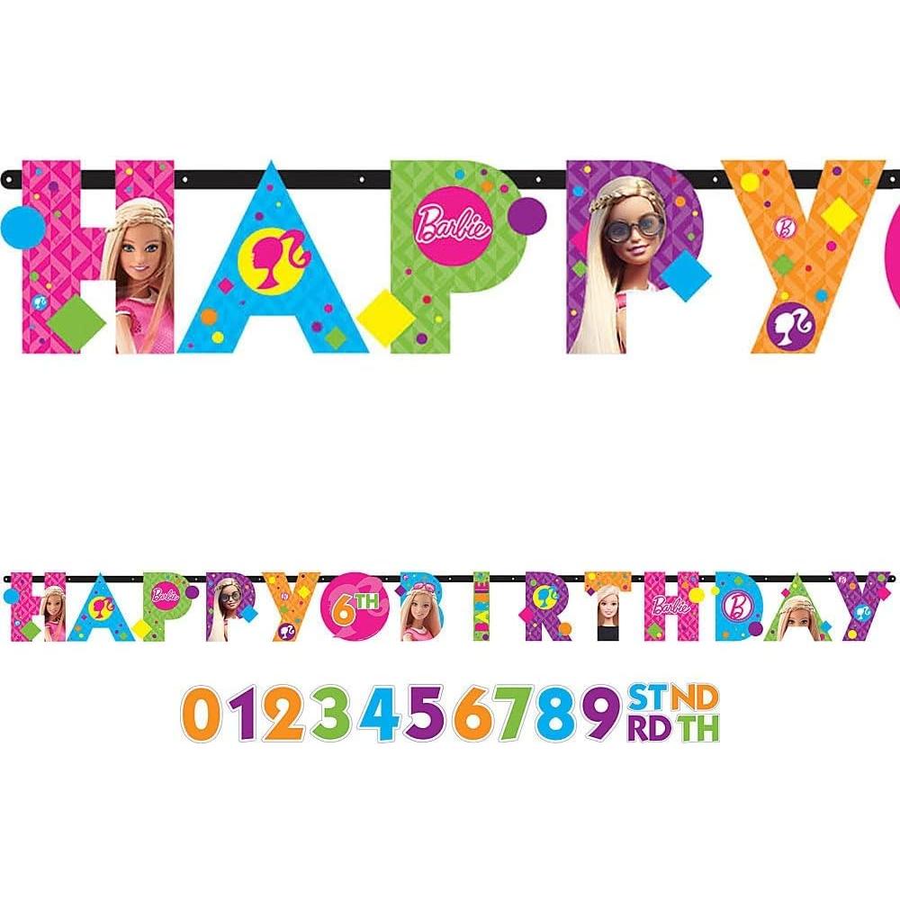 Pancarta de Fiesta Barbie American Greetings 3.25m Personalizable