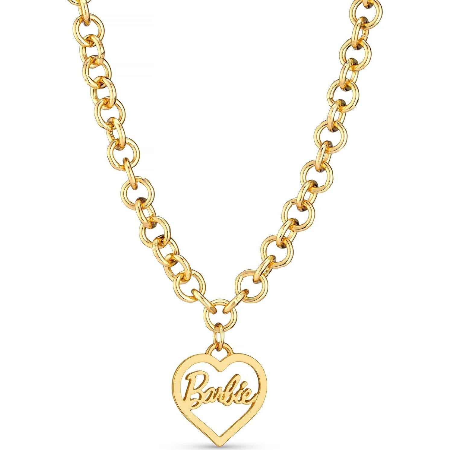 Collar de Corazón Barbie con Eslabones Redondos 40.64 cm
