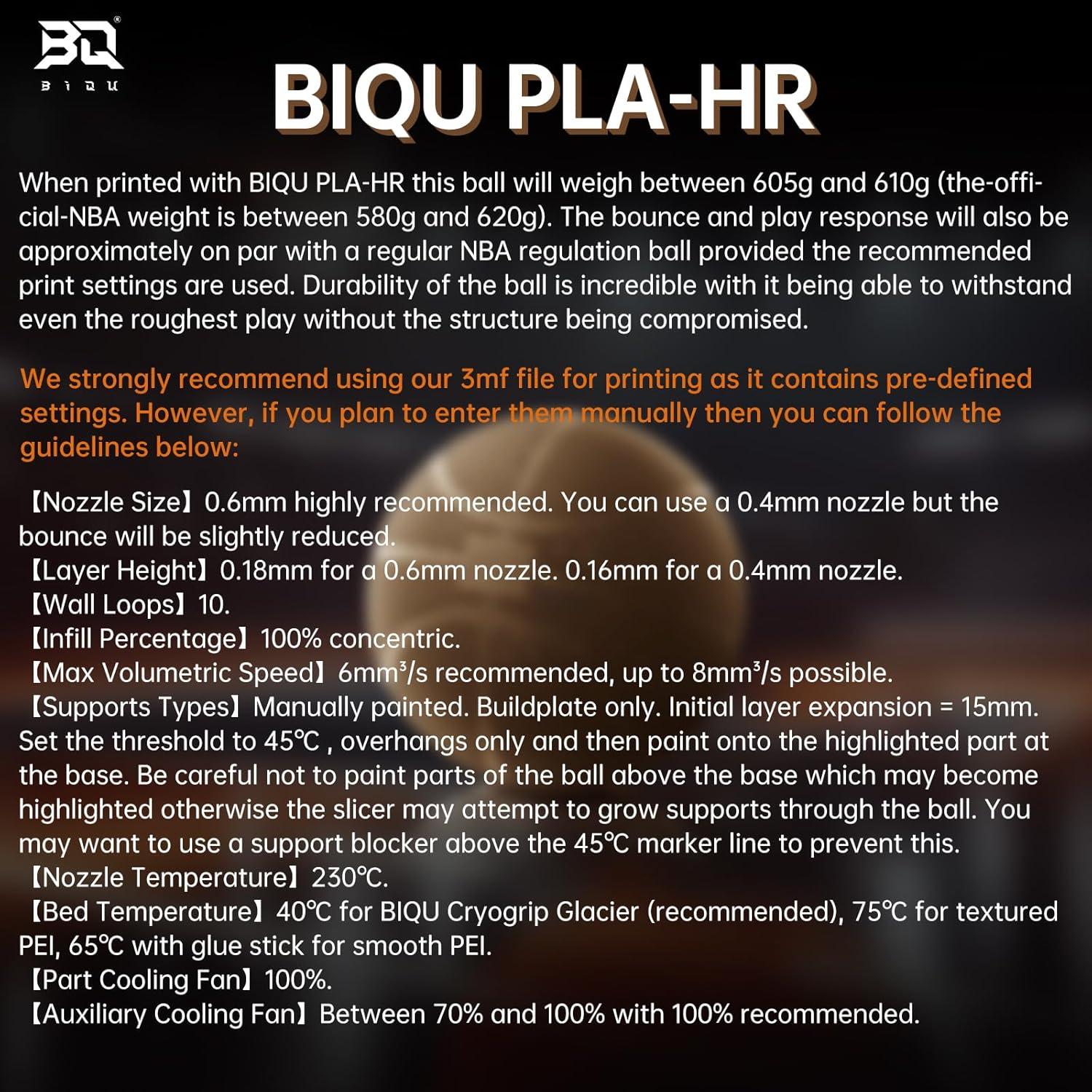 Filamento Flexible BIQU PLA-HR 1,75 mm para Impresora 3D