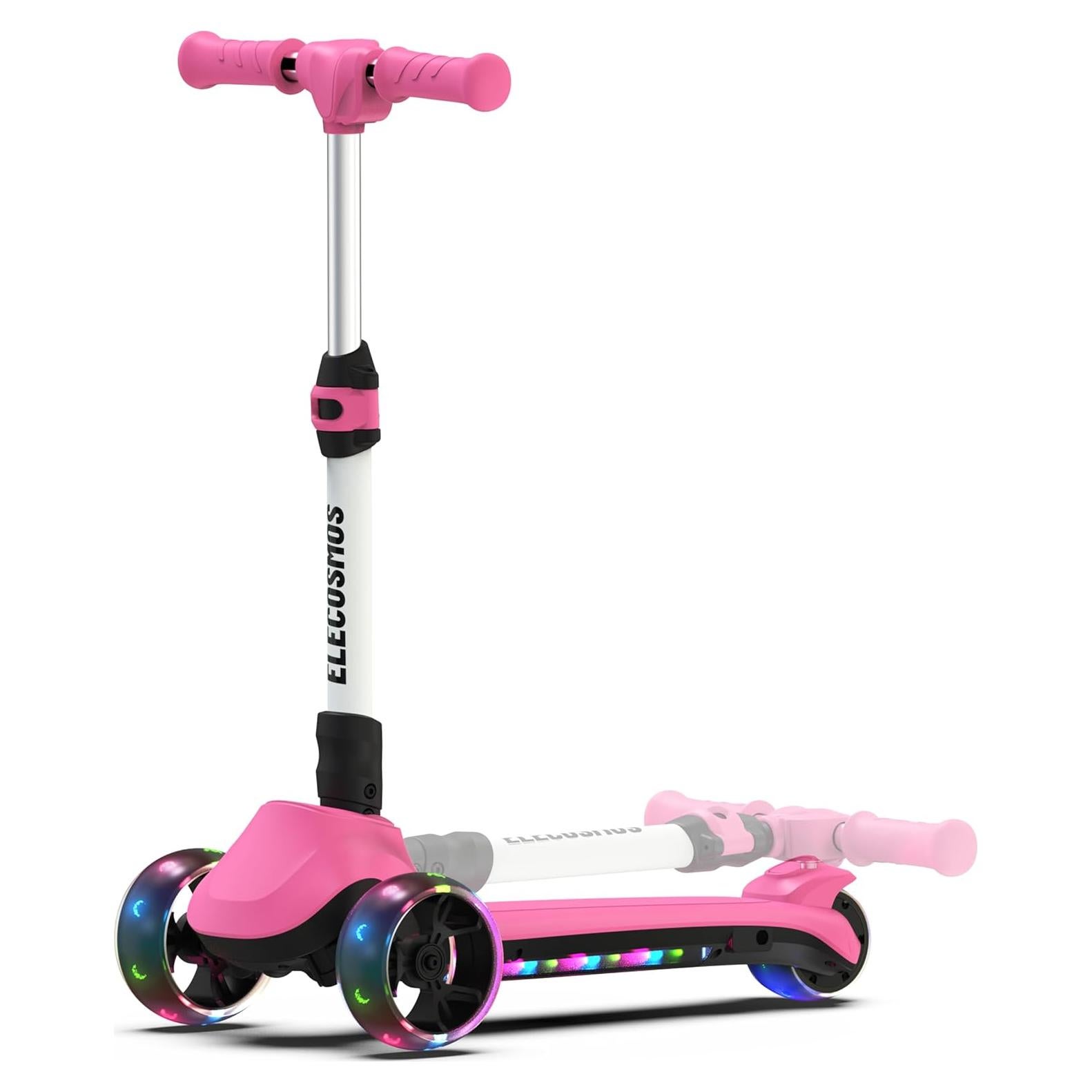 Scooter Eléctrico Plegable ELECOSMOS KS20 Rosa 3 Ruedas 8 km/h