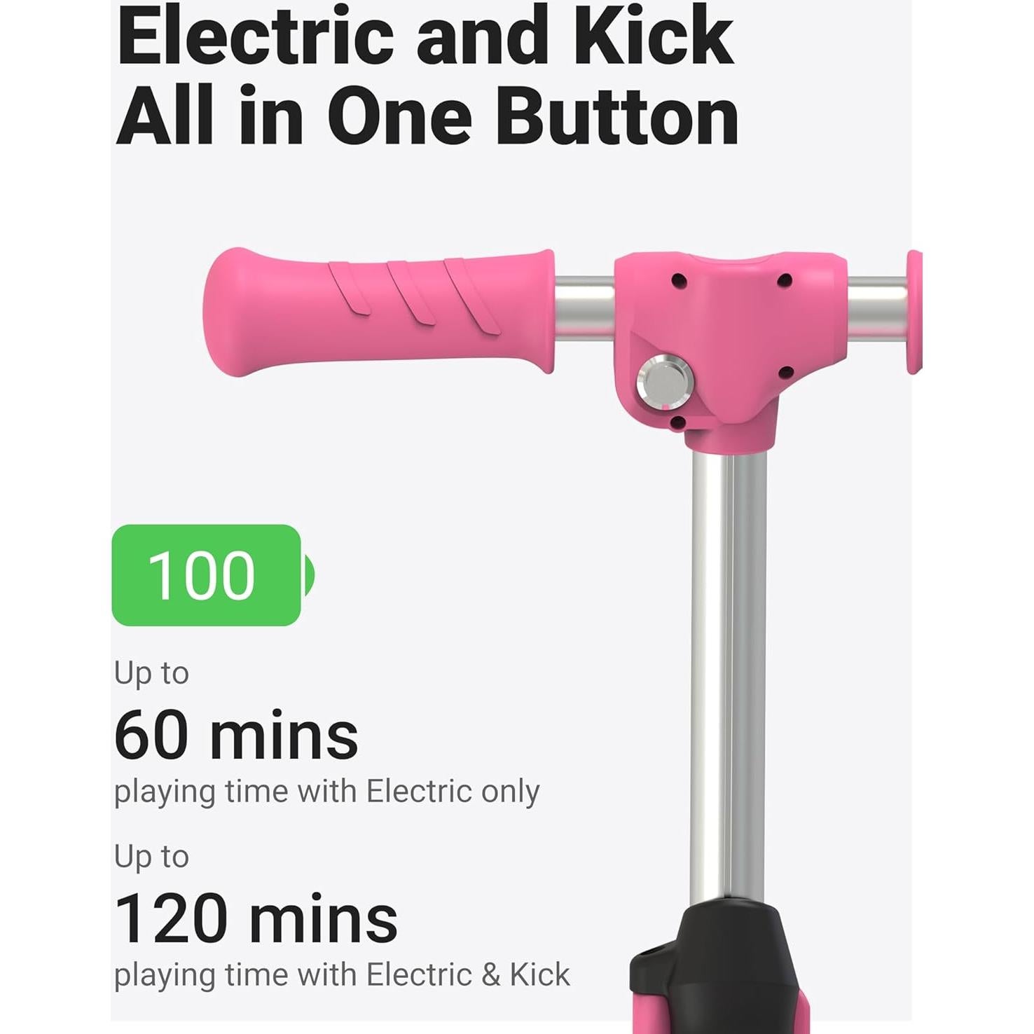 Scooter Eléctrico Plegable ELECOSMOS KS20 Rosa 3 Ruedas 8 km/h