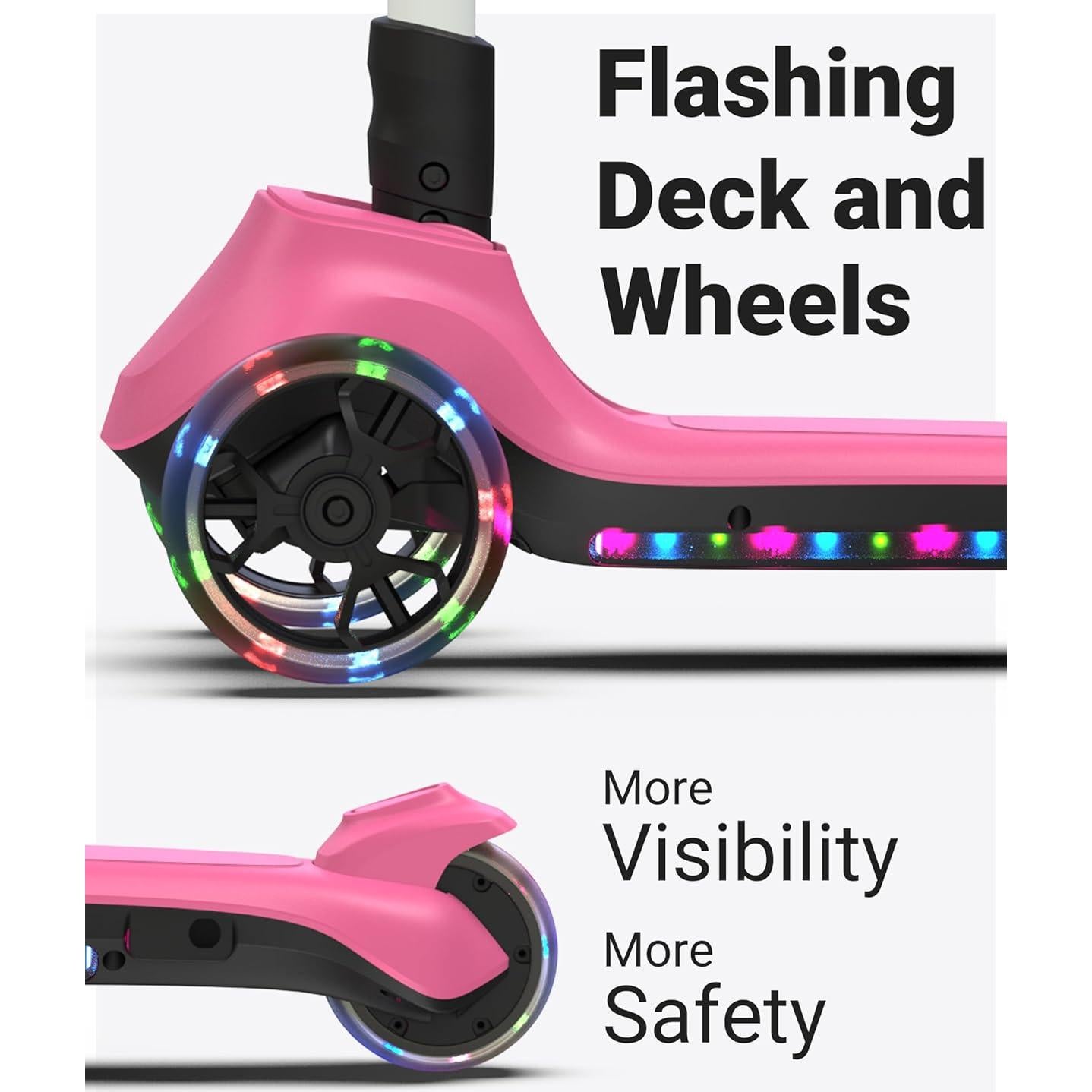 Scooter Eléctrico Plegable ELECOSMOS KS20 Rosa 3 Ruedas 8 km/h