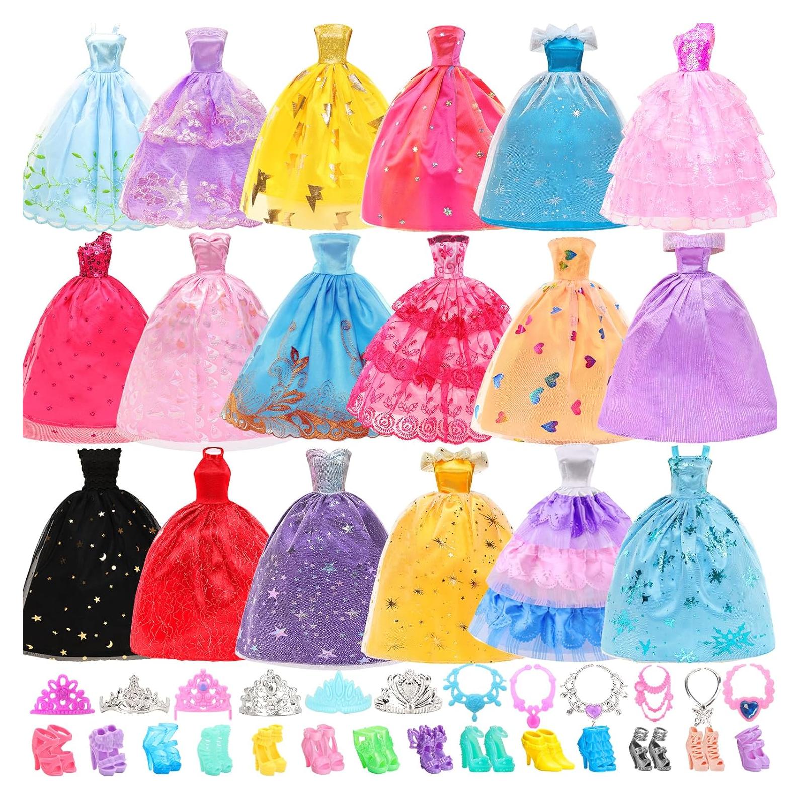 10 Vestidos de Muñeca BARWA + 17 Accesorios 11.5"