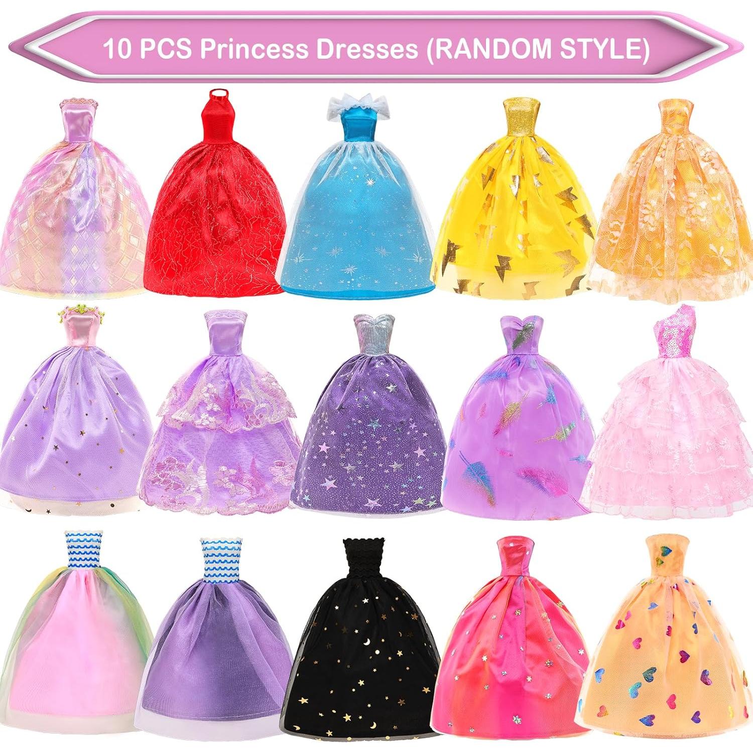 10 Vestidos de Muñeca BARWA + 17 Accesorios 11.5"