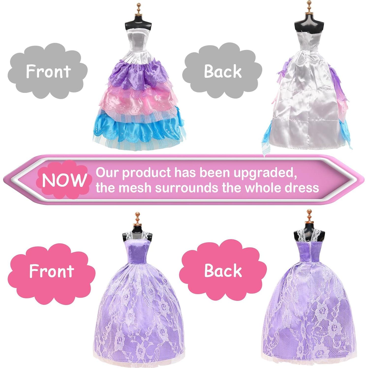 10 Vestidos de Muñeca BARWA + 17 Accesorios 11.5"