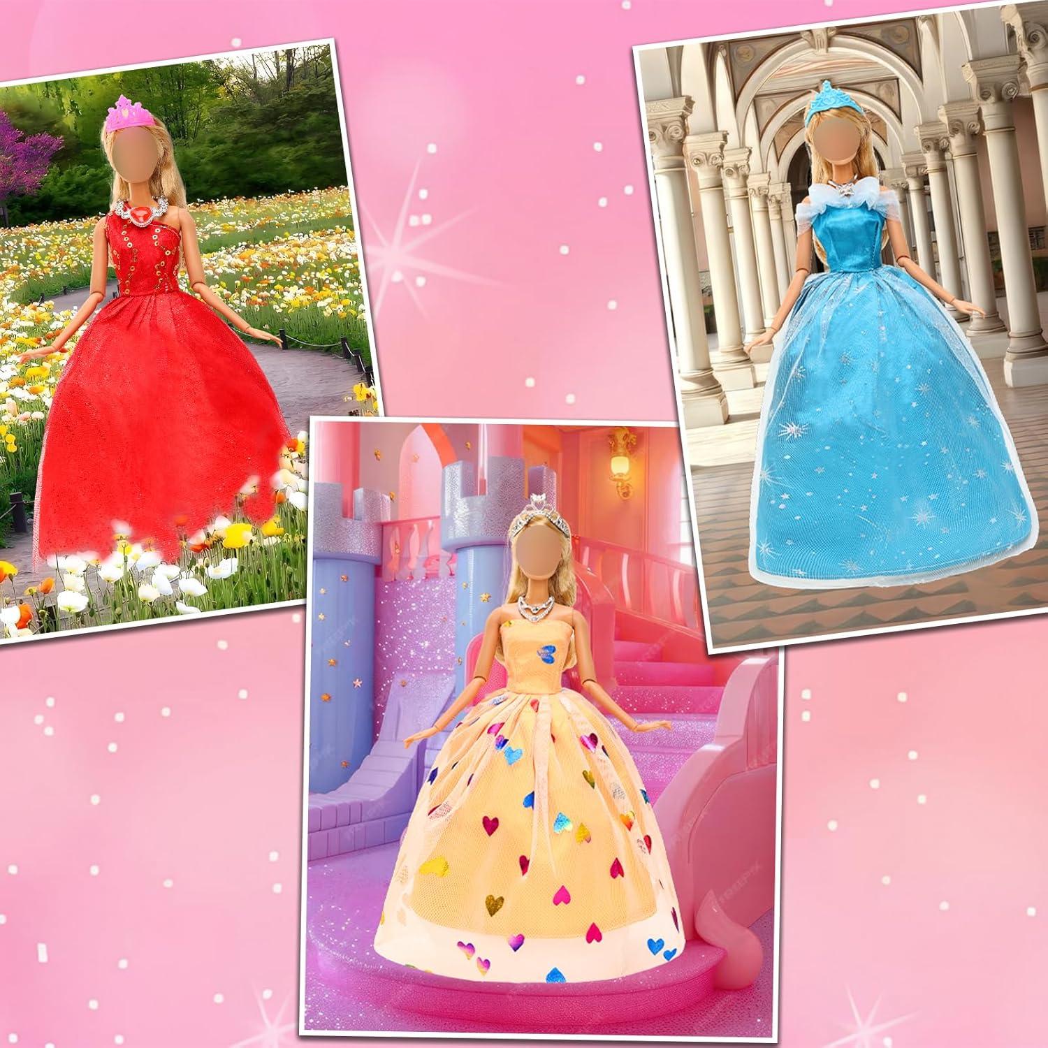 10 Vestidos de Muñeca BARWA + 17 Accesorios 11.5"