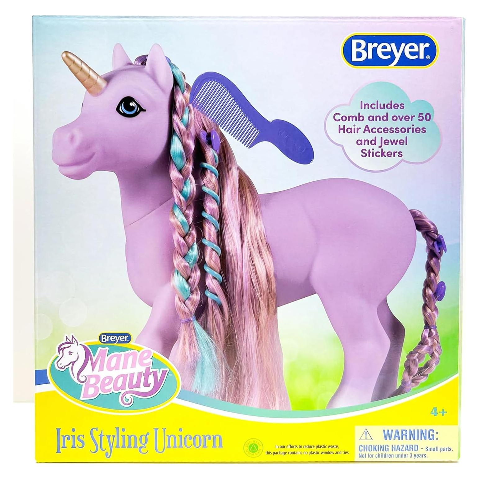 Unicornio Estilizado Breyer Iris con Accesorios para Cabello
