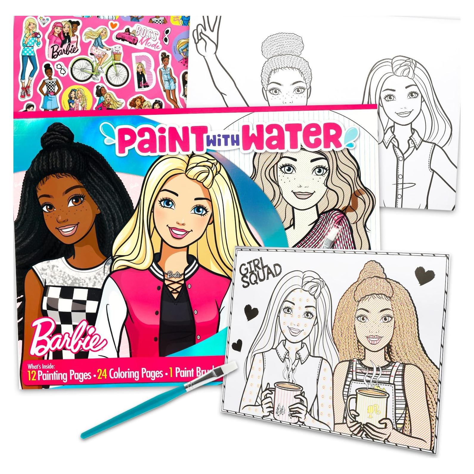 Conjunto de Pintura con Agua Barbie - Libro de Colorear 36 Páginas