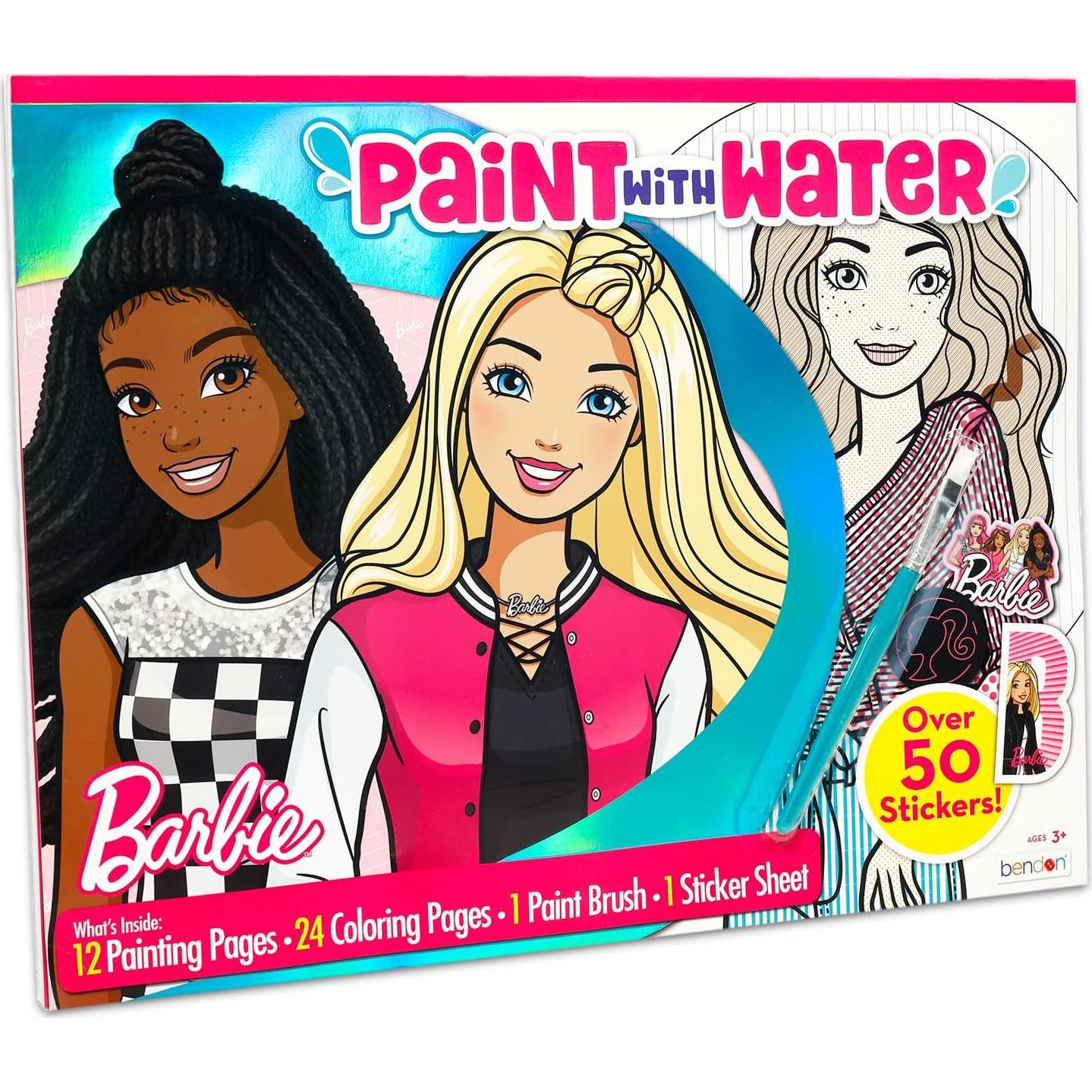 Conjunto de Pintura con Agua Barbie - Libro de Colorear 36 Páginas