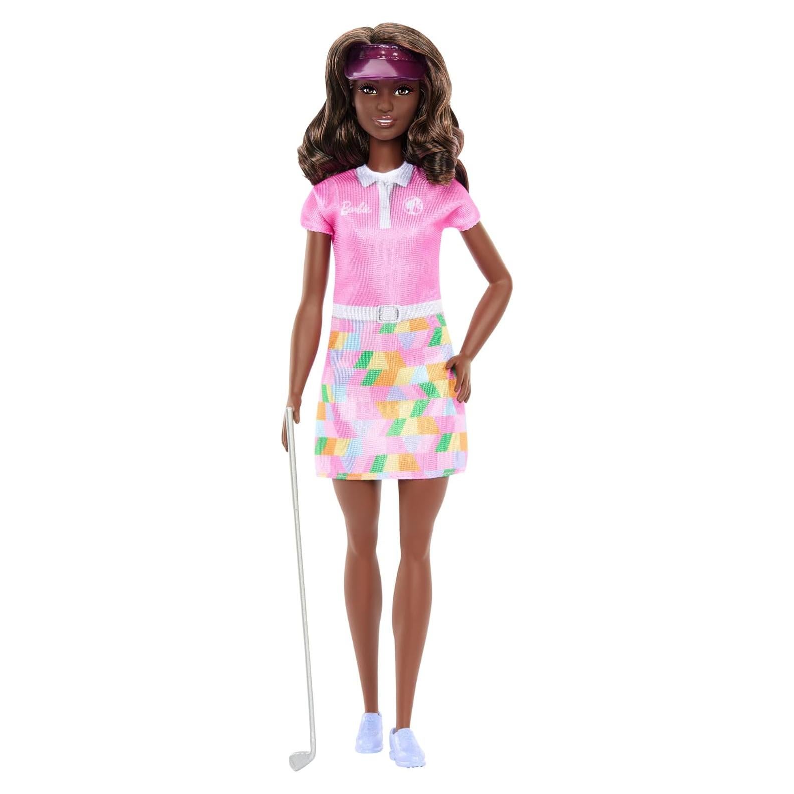Muñeca Barbie Jugadora de Golf con Vestido Rosa y Palo de Golf