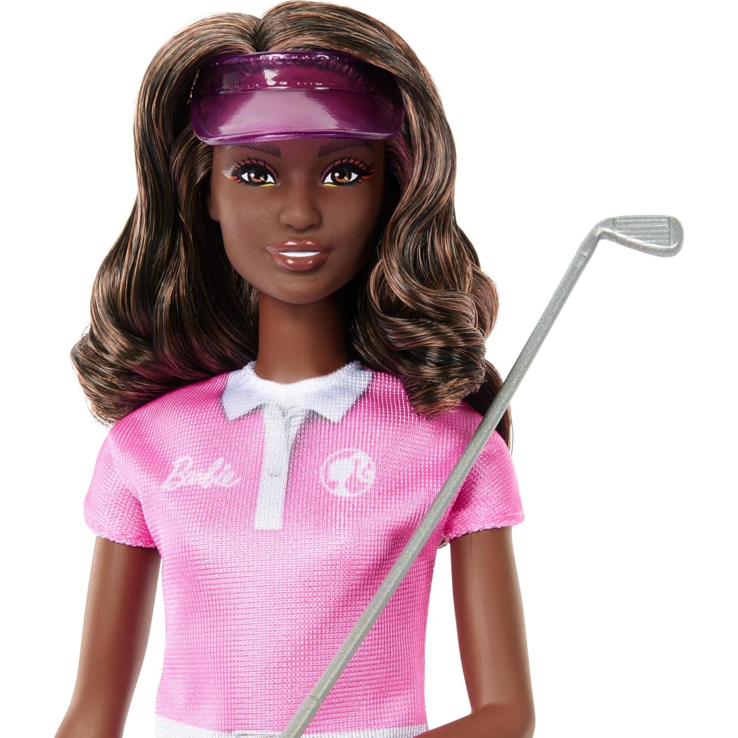 Muñeca Barbie Jugadora de Golf con Vestido Rosa y Palo de Golf
