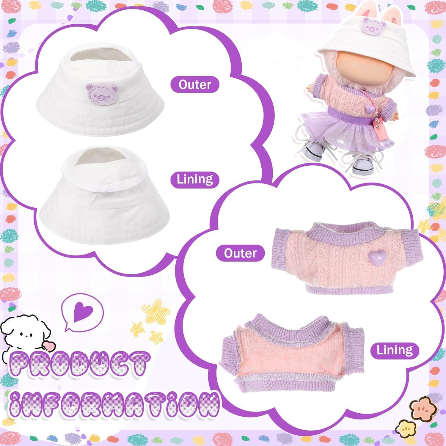 Juego de 5 Piezas para Muñecas 17cm Simgoing - Sombrero, Falda, Zapatos