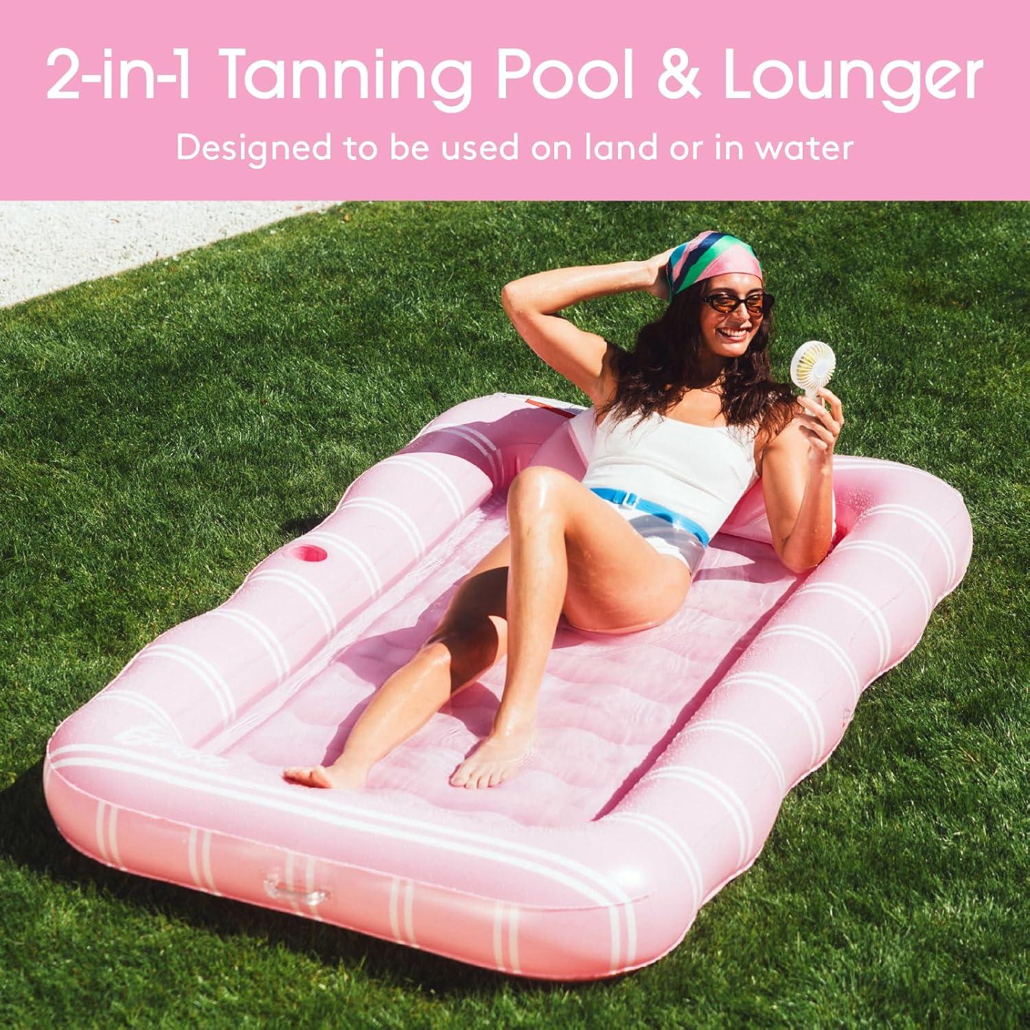 Tumbona Inflable FUNBOY Rosa XL 182.88x121.92cm con Almohada