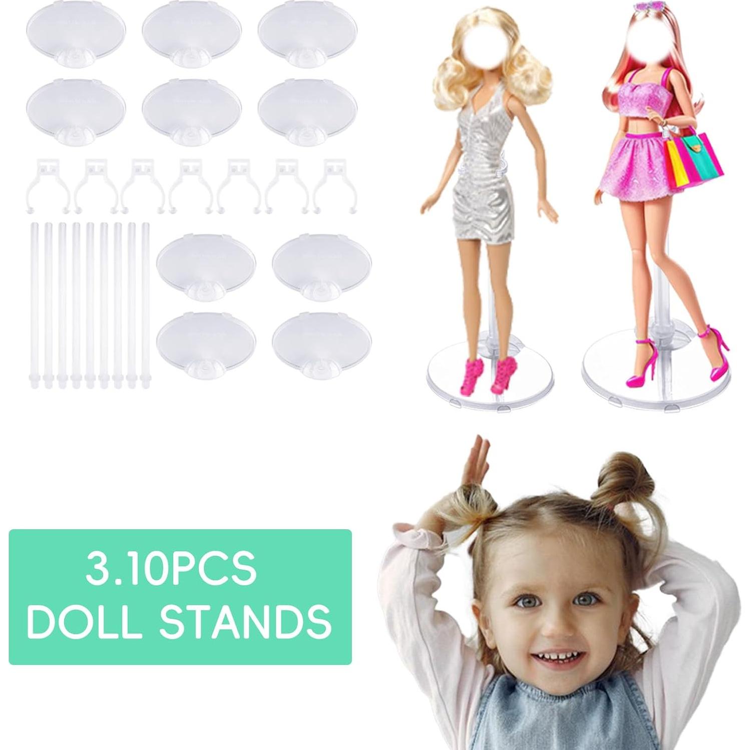 10 Soportes Ajustables para Muñecas Transparentes XJMWXHFC