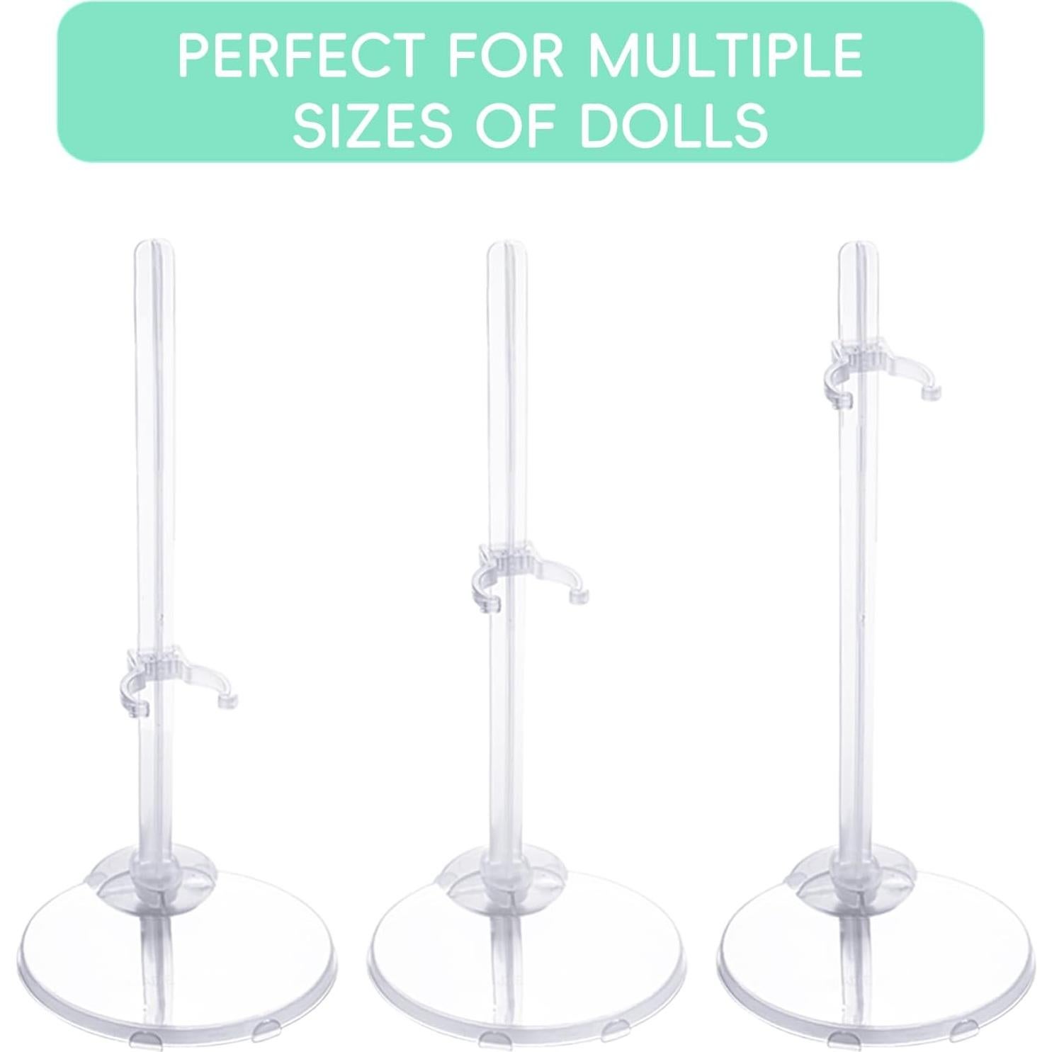 10 Soportes Ajustables para Muñecas Transparentes XJMWXHFC